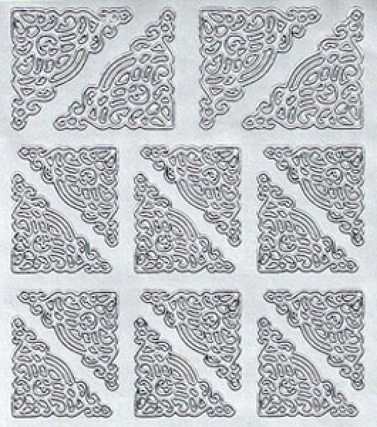 Konturensticker Bordüren, Stickerbogen Eckeelemente, Klebe Sticker, Konturen–Sticker, Ziersticker, Klebesticker, Foliensticker, Aufkleber, Bastelzubehör