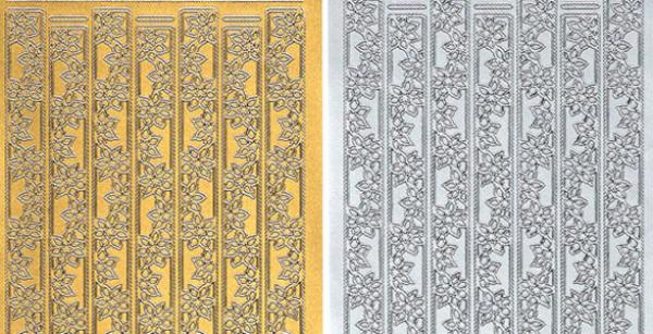 Konturensticker Bordüren, Stickerbogen Eckeelemente, Klebe Sticker, Konturen–Sticker, Ziersticker, Klebesticker, Foliensticker, Aufkleber, Bastelzubehör