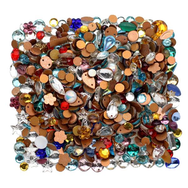 Strasssteine Mix, Zum Kleben und Nähen, Glassteine bunt, Schmucksteine, Deko Glas Steine, Bastelsteine