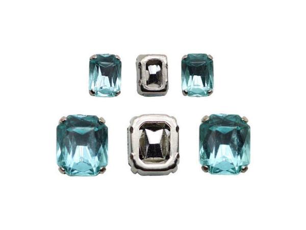 Schmuckstein Rechteck gefasst, Acryl Strasssteine, Aufnähsteine, Glitzerstein, Bastelsteine, Strasssteine, Strass-Steine zum Aufnähen