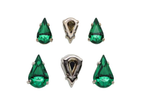 Schmuckstein Tropfen gefasst, Acryl Strasssteine, Aufnähsteine, Glitzerstein, Bastelsteine, Strasssteine, Strass-Steine zum Aufnähen