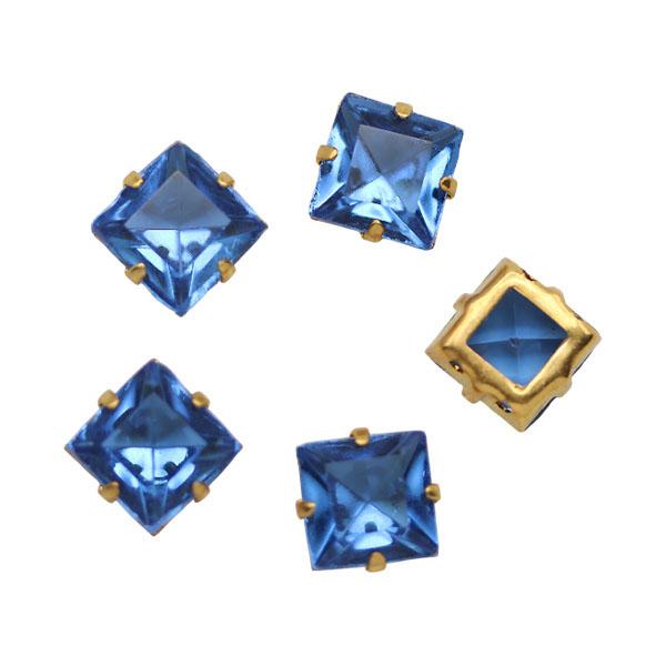 Aufnähsteine gefasst, Quadratische Strasssteine, Strass-Stein Viereck, Schmucksteine, Glitzersteine, Bekleidungszubehör, Bastelsteine