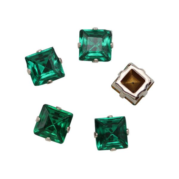 Aufnähsteine gefasst, Quadratische Strasssteine, Strass-Stein Viereck, Schmucksteine, Glitzersteine, Bekleidungszubehör, Bastelsteine