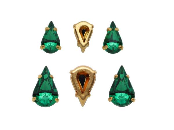 Schmuckstein Tropfen gefasst, Acryl Strasssteine, Aufnähsteine, Glitzerstein, Bastelsteine, Strasssteine, Strass-Steine zum Aufnähen und Annähen