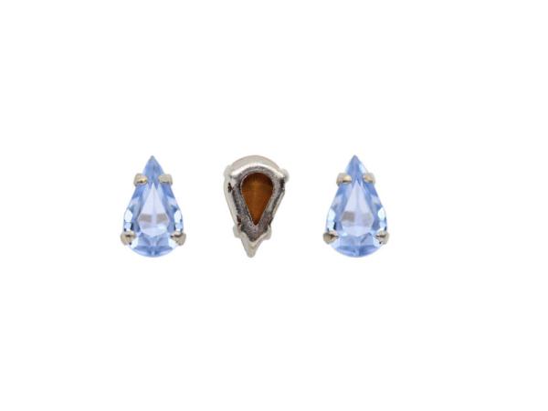 Schmuckstein Tropfen gefasst, Strasssteine, Aufnähsteine, Glitzerstein, Bastelsteine, Strasssteine, Glas Strass-Steine zum Aufnähen