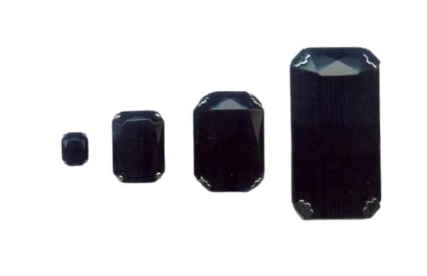 Schmuckstein Rechteck gefasst, Acryl Strasssteine, Aufnähsteine, Glitzerstein, Bastelsteine, Strasssteine, Strass-Steine zum Aufnähen