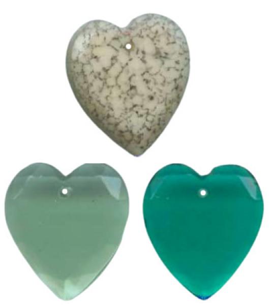 Deko Herz, Anhänger Herz, Glasherz, Bastelartikel, Schmuckherstellung