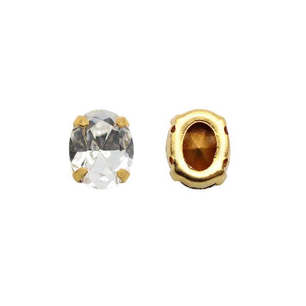 Strasssteine Swarovski, Oval, gefasst, Strass-Steine, Glitzersteine, Schmucksteine, Bastelsteine