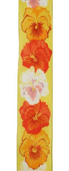 Dekoband, Zierband Blumenmotiv, Band, Dekoband, Schleifenband