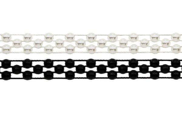 Wachsperlenborte, Perlenborte weiss, Strassband, Perlenband, Perlenlitze, Borte, Band, Spitze, Brokatborten, Brokat Webband, Borten, Fransenborten, Pailettenborten, Perlenborten, Strasssteinborten, Spitzenborten, Nähzubehör, Bastelartikel