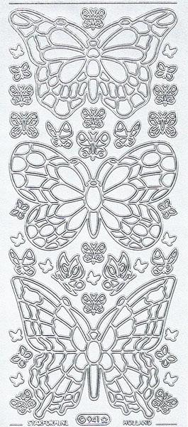 Konturensticker "Schmetterling", Stickerbogen Tiere, Klebe Sticker, Konturen–Sticker, Ziersticker, Klebesticker, Foliensticker, Aufkleber, Bastelzubehör, Bastelartikel
