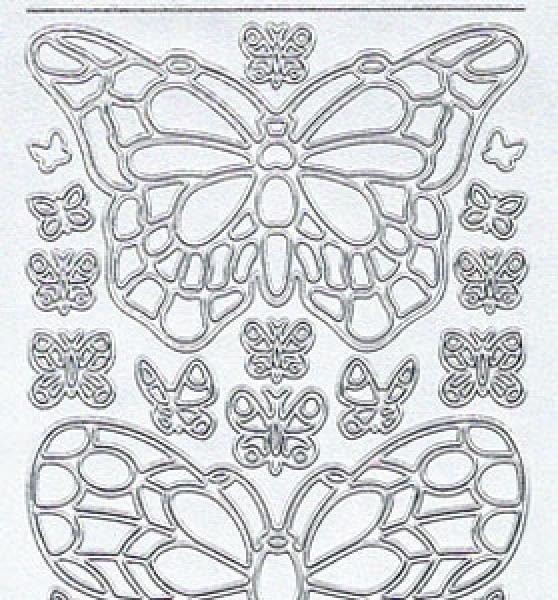 Konturensticker "Schmetterling", Stickerbogen Tiere, Klebe Sticker, Konturen–Sticker, Ziersticker, Klebesticker, Foliensticker, Aufkleber, Bastelzubehör, Bastelartikel