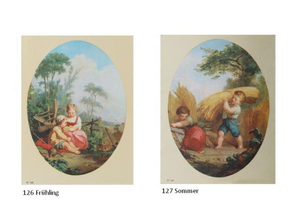 Seidenbild lose, Seidenbild "4 Jahreszeiten", Seidenbild, Seidenbild oval bombiert, Klosterarbeiten Zubehör, Vintage Seidenbilder Barock Motive, Seidenbild bedruckt, Seidenstoff bedruckt, Deko-Seidenbild, Bastelartikel, Handarbeiten