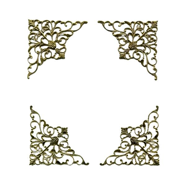 Metallornamente, Metall Eckelemente, Metallzierteile, Bastelartikel