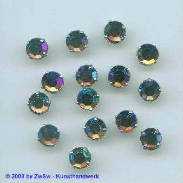 Strasssteine Rund gefasst, Strasssteine zum Aufnähen, Glassteine, Aufnähsteine, Annähsteine, Glitzersteine, Schmucksteine, Bastelsteine