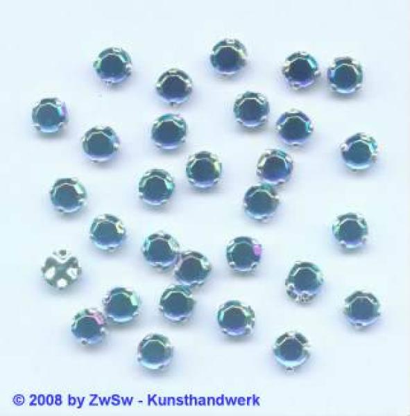 Strasssteine Rund gefasst, Strasssteine zum Aufnähen, Glassteine, Aufnähsteine, Annähsteine, Glitzersteine, Schmucksteine, Bastelsteine