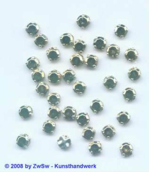 Strasssteine Rund gefasst, Strasssteine zum Aufnähen, Glassteine, Aufnähsteine, Annähsteine, Glitzersteine, Schmucksteine, Bastelsteine