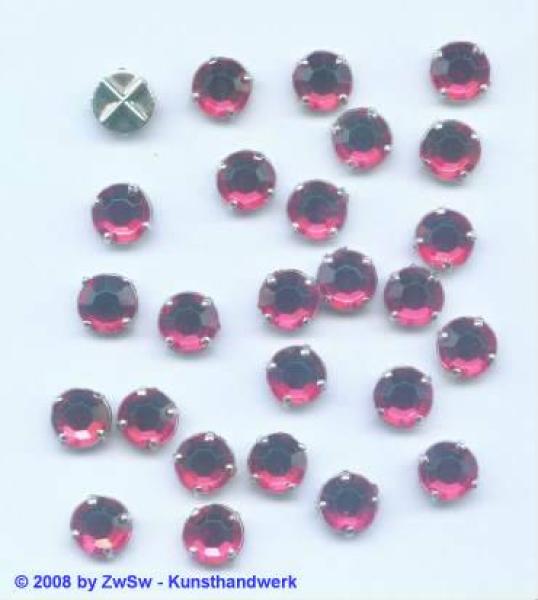 Strasssteine Rund gefasst, Strasssteine zum Aufnähen, Glassteine, Aufnähsteine, Annähsteine, Glitzersteine, Schmucksteine, Bastelsteine
