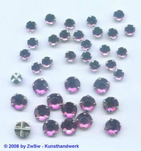Strasssteine gefasst, Strasssteine zum Aufnähen, Glassteine, Aufnähsteine, Annähsteine, Glitzersteine, Schmucksteine, Bastelsteine