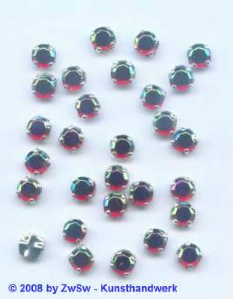 Strasssteine Rund gefasst, Strasssteine zum Aufnähen, Glassteine, Aufnähsteine, Annähsteine, Glitzersteine, Schmucksteine, Bastelsteine