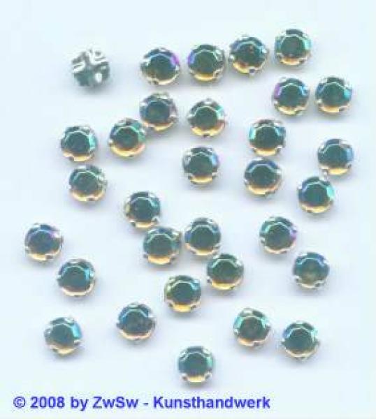 Strasssteine Rund gefasst, Strasssteine zum Aufnähen, Glassteine, Aufnähsteine, Annähsteine, Glitzersteine, Schmucksteine, Bastelsteine