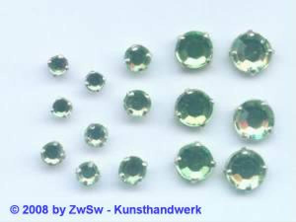 Aufnähsteine Rund gefasst, Eingefasste Strasssteine, Aufnähsteine, Glitzerstein, Bastelsteine, Schmucksteine, Strass-Steine zum Auffädeln, Modeschmuck Herstellung, Dekoration