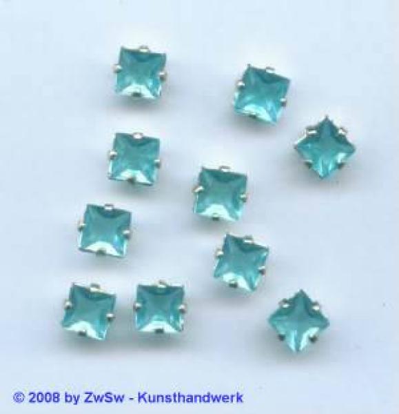 Aufnähsteine gefasst, Quadratische Strasssteine, Strass-Stein Viereck, Schmucksteine, Glitzersteine, Bekleidungszubehör, Bastelsteine