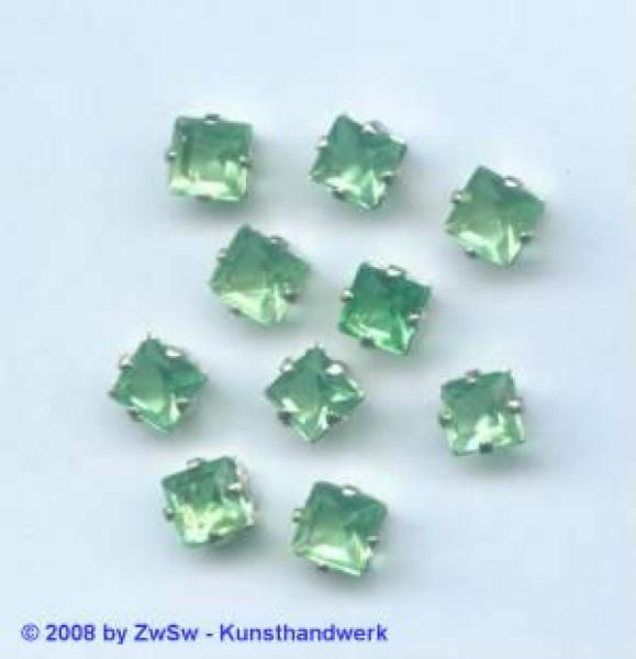 Aufnähsteine gefasst, Quadratische Strasssteine, Strass-Stein Viereck, Schmucksteine, Glitzersteine, Bekleidungszubehör, Bastelsteine