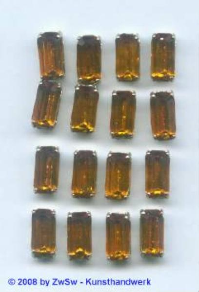 Schmuckstein Rechteck gefasst, Glas Strasssteine, Aufnähsteine, Glitzerstein, Bastelsteine, Strasssteine, Strass-Steine zum Aufnähen