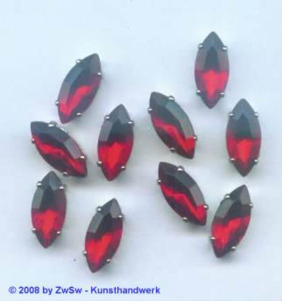 Schmuckstein Navette gefasst, Acryl Strasssteine, Aufnähsteine, Glitzerstein, Bastelsteine, Strasssteine, Strass-Steine zum Aufnähen