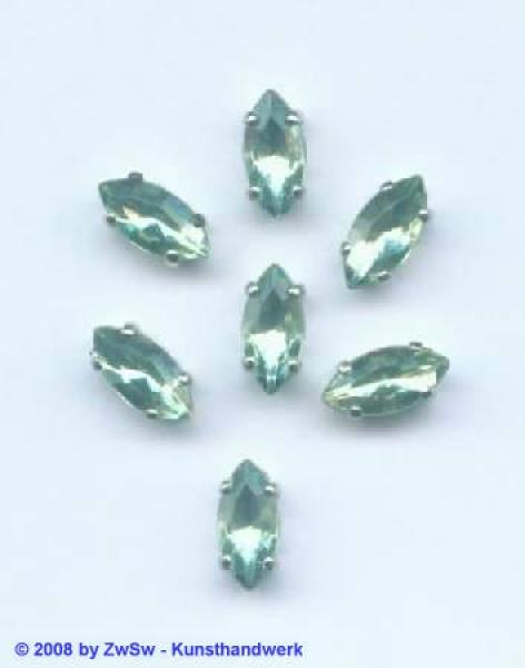 Schmucksteine Navette gefasst, Acryl Strasssteine, Aufnähsteine, Glitzerstein, Bastelsteine, Strasssteine, Strass-Steine zum Aufnähen