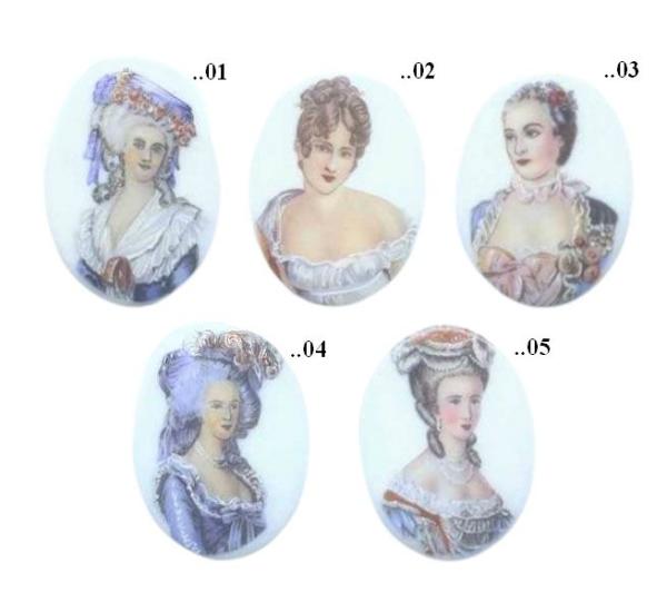 Cabochon, Motive, Oval, Schönheitsgalerie, Motivcabochon, Bastelartikel, Schmuckstein