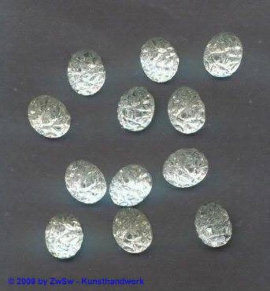 Strassstein Oval mit Prägung, Glassteine, Schmucksteine, Glitzersteine, Bastelsteine