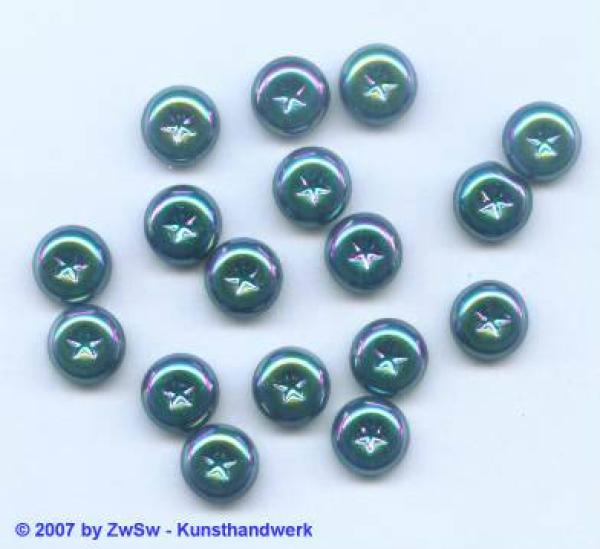 Strasssteine Rund mit geprägten Stern, Ziersteine, Glassteine, Muggelsteine, Schmucksteine, Bastelsteine, Dekosteine, Weihnachtensdeko