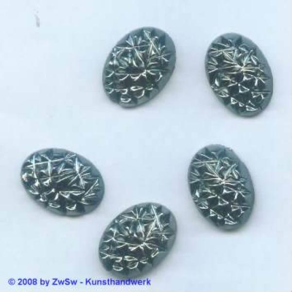 Strasssteine, Oval mit Prägung, Glassteine, Schmucksteine, Glitzersteine, Bastelsteine