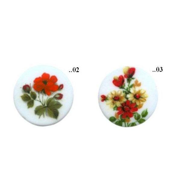 Cabochon, Motivcabachon, Schmuckanhänger, Bastelbedarf, Ø 50 mm, Blumenmotive
