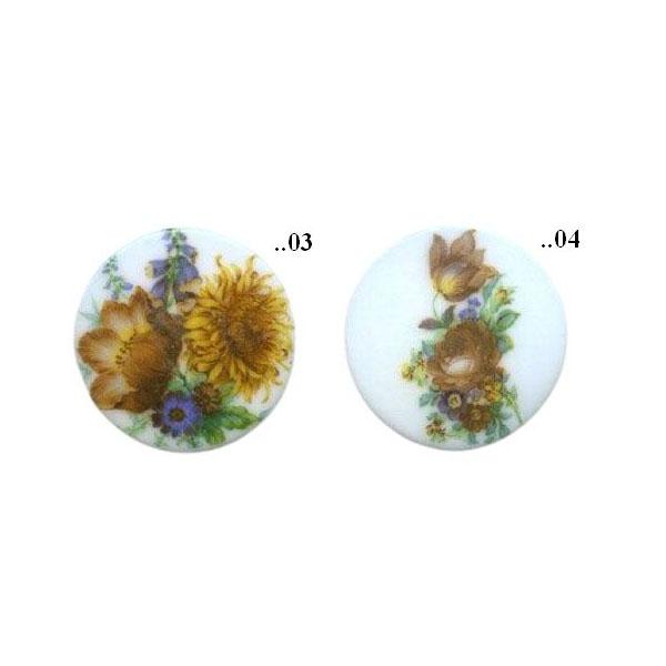 Cabochon, Glas, Rund, Motive, Bauernblumen, Glascabochon, Motivcabochon, Bastelartikel, Vintage Mode Schmuck Herstellung